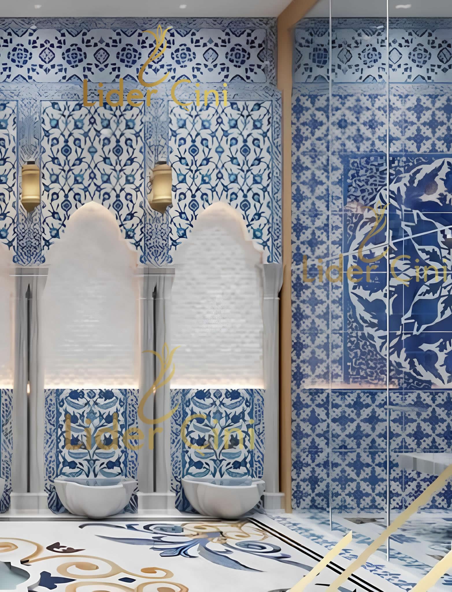 Hamam Çinileri-40, Lider Çini, 80x160 Hamam Çini, Osmanlı Hamamı Çini Tasarımları, Hamam Çinisi, Hamam Çini Modelleri