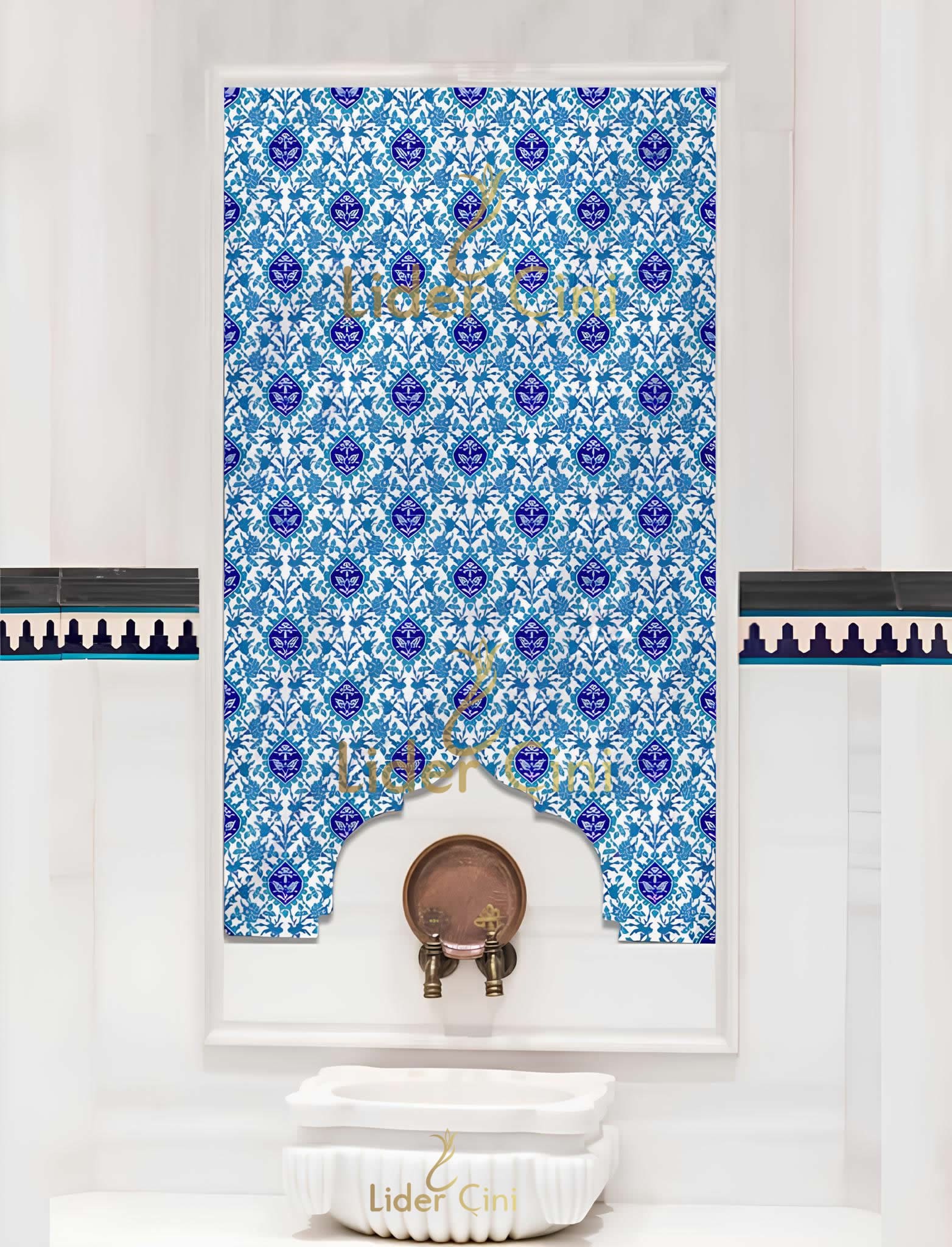 Hamam Çinileri-48, Lider Çini, 60x120 El Yapımı Hamam Çinisi, Ottoman Bath Tiles,  Türk Hamam Çinileri, Osmanlı Hamam Çinileri